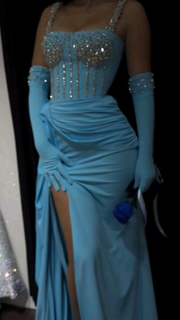 Blue Sparkly Sexy Long Prom Dress Formal Evening Dress - VelvetHem