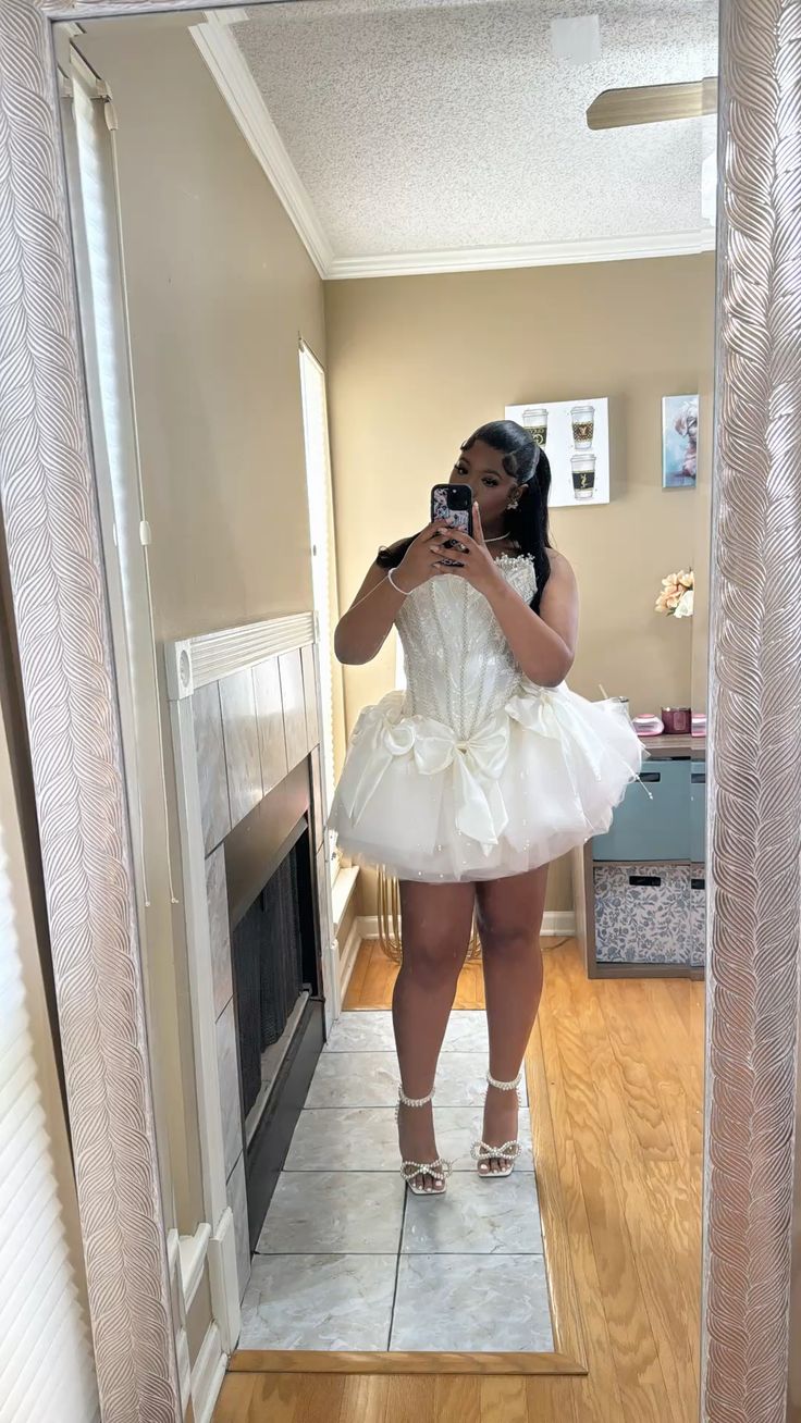 White Birthday Outfit Short Evening Dress Cocktail Dresses Short Party Dress Homecoming Dress - View 2 | FashionDia