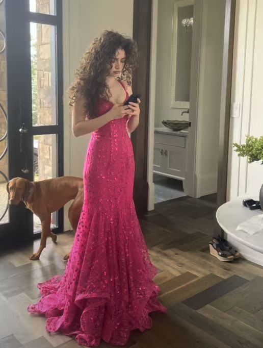 Sexy Mermaid Hot Pink Prom Dress New Arrive Long Party Dress Evening Dress - View 2 | FashionDia