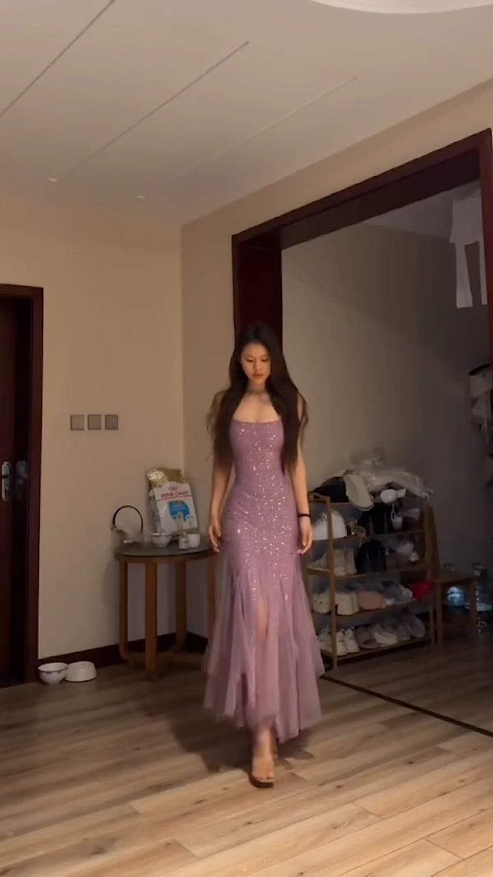 Spaghetti straps sequins tulle elegant party prom formal evening dress - VelvetHem