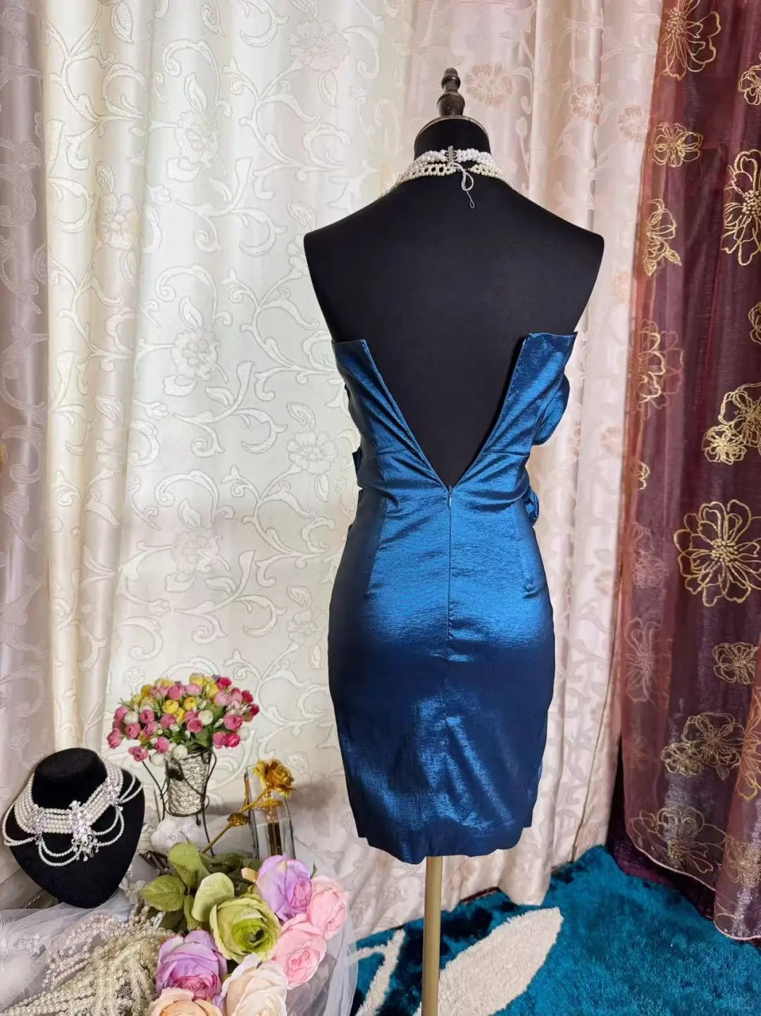 Royal Blue Birthday Outfit Short Evening Dress Short Party Dress Vintage Homecoming Dress - View 4 | FashionDia