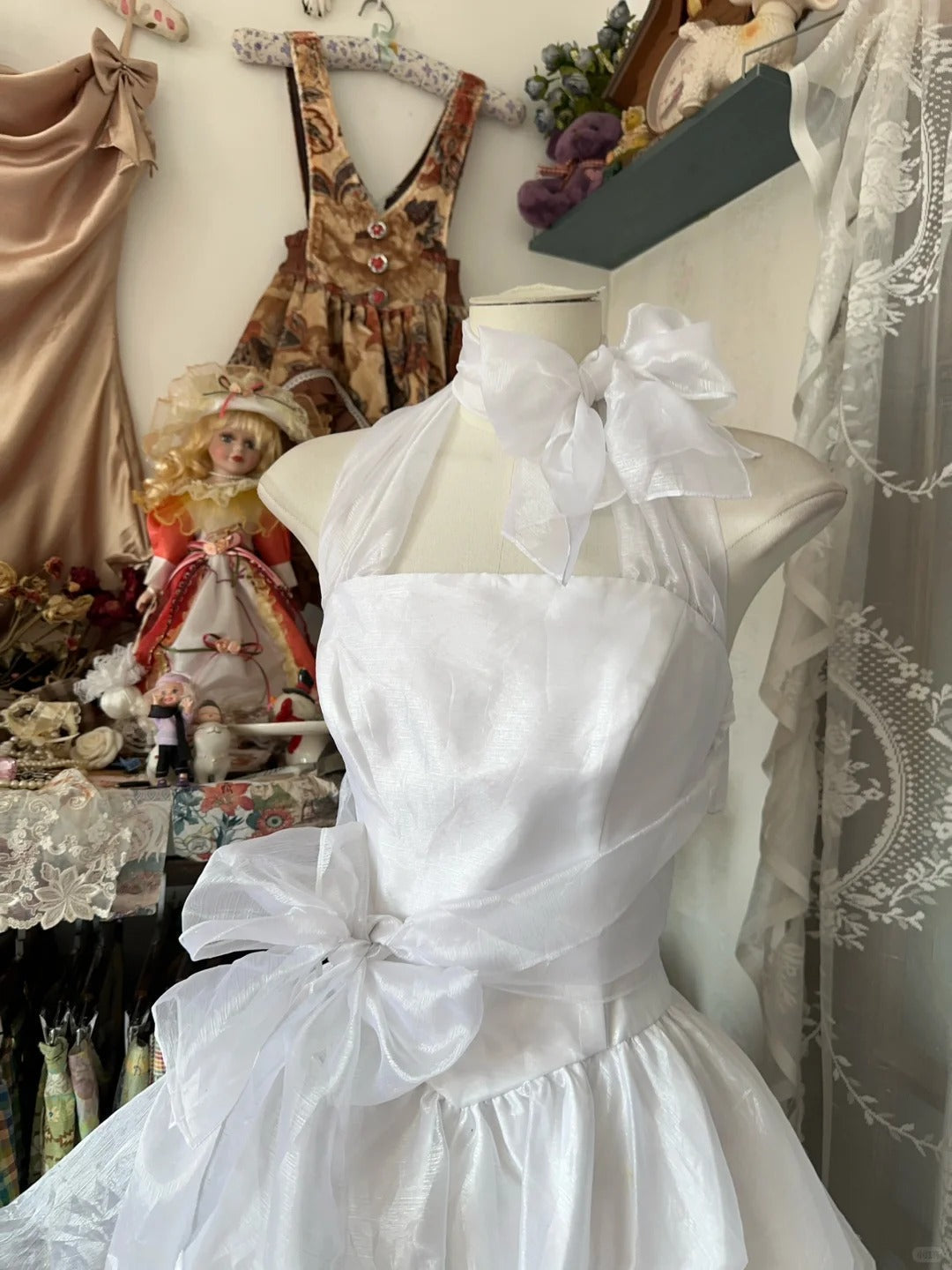 A-Line White Birthday Outfit Short Evening Dress Vintage Short Party Dress Homecoming Dress - View 3 | FashionDia