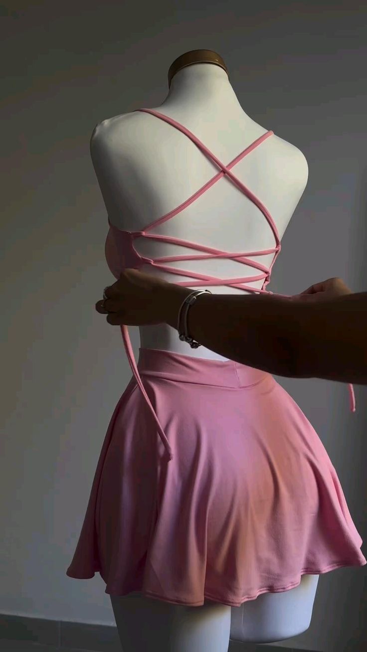 Pink Two Piece Birthday Outfit Short Evening Dress Cocktail Dresses Short Party Dress - FashionDia