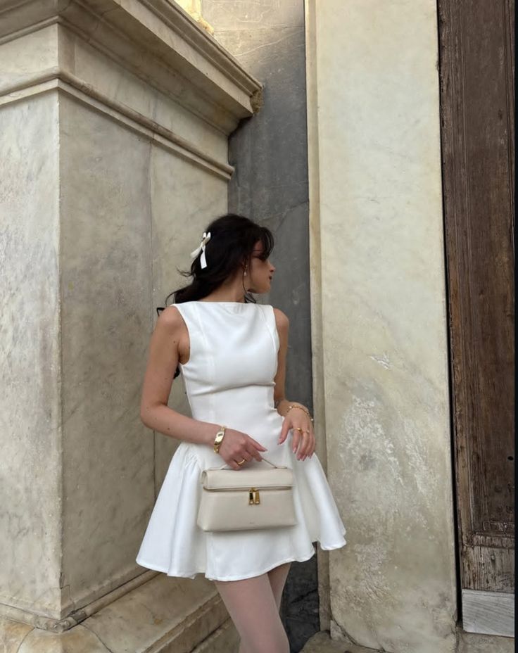 A Line White Short Evening Dress Homecoming Dress Short Party Dress fg7800