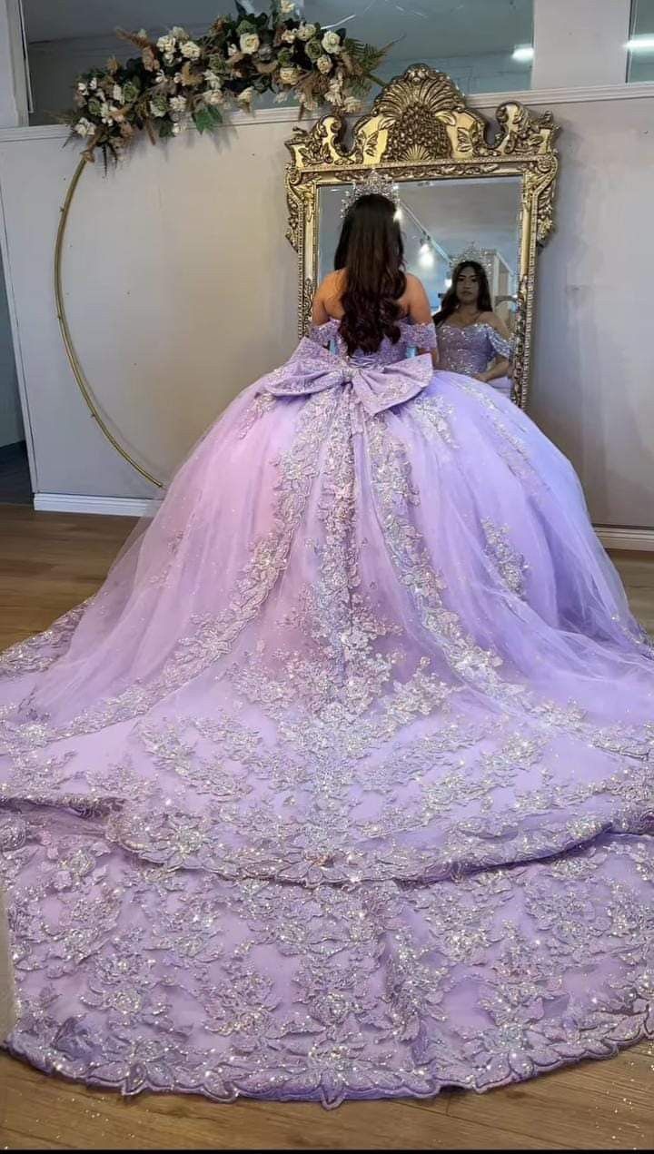 Lilac Quinceanera Dresses Off the Shoulder Sweet 16 Vestidos Ball Gown - VelvetHem