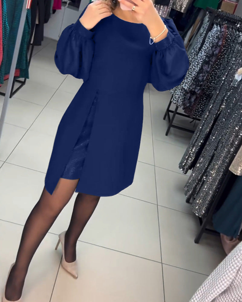 Catalina Chic Dress Stylish Lantern Sleeves Silhouette Collection