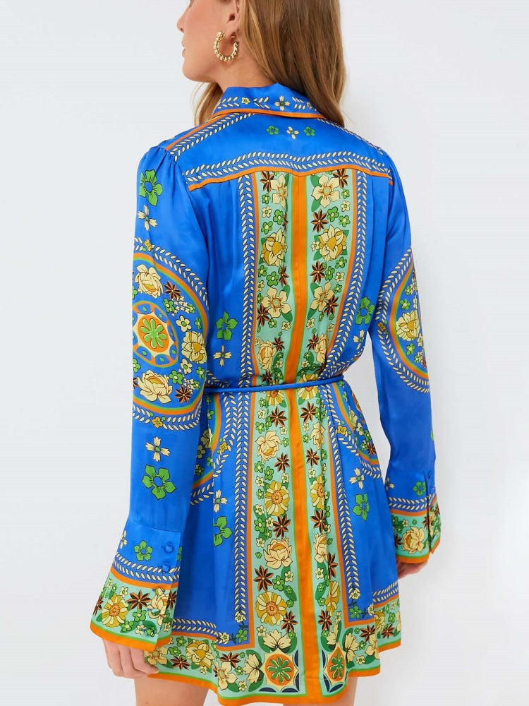 Defined Waist Print Dress