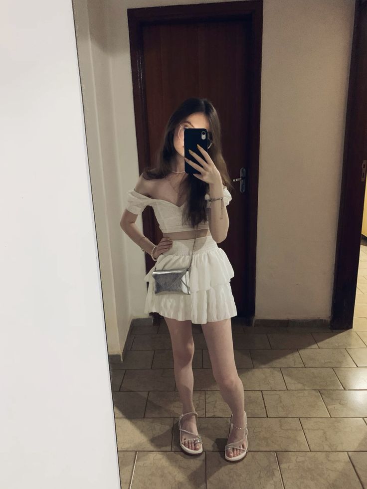 chic two piece white short homecoming dress short party gown