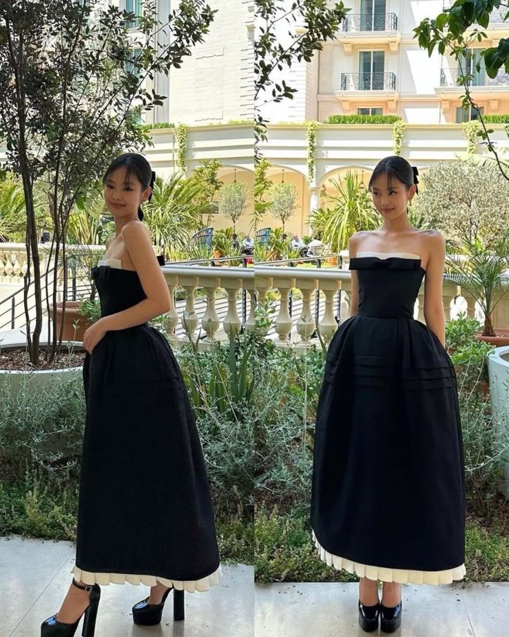 A Line Black Prom Party Dress Long Formal Evening Dress - View 3 | VelvetHem