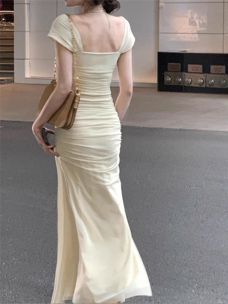 Elegant Summer Evening Party Vintage Midi Dresses Bodycon Prom Dress - View 2 | FashionDia
