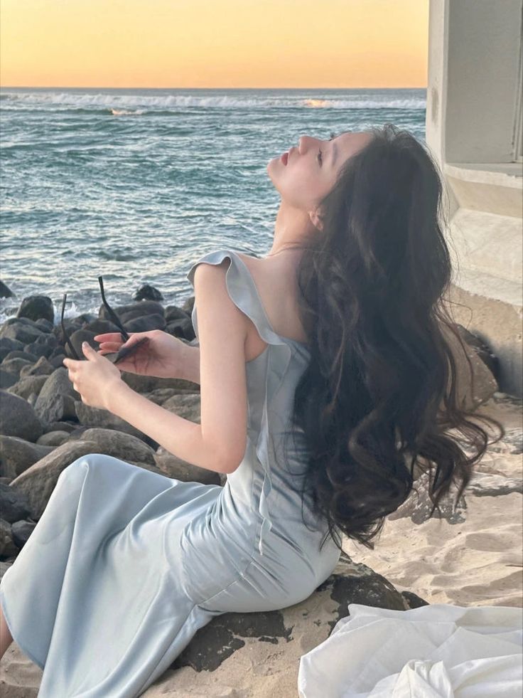 Vintage Elegant Satin Strap Midi Dress Women Summer Casual Party Dress fg5846