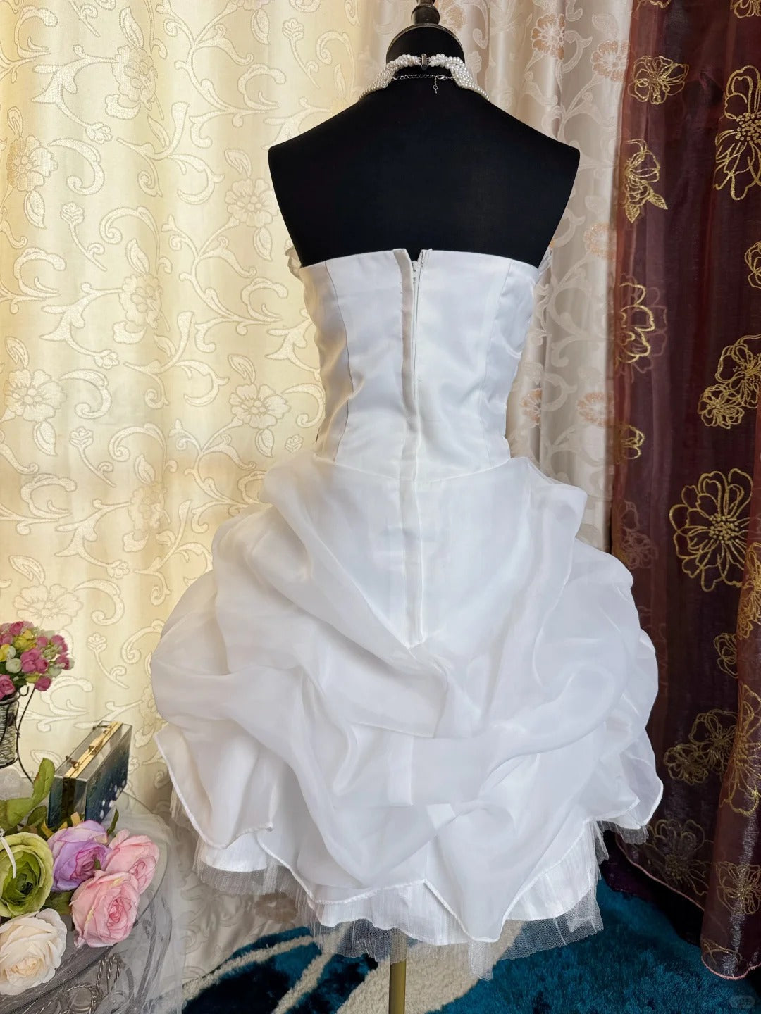 White Birthday Outfit Short Evening Dress Short Party Dress Vintage Homecoming Dress - View 5 | FashionDia