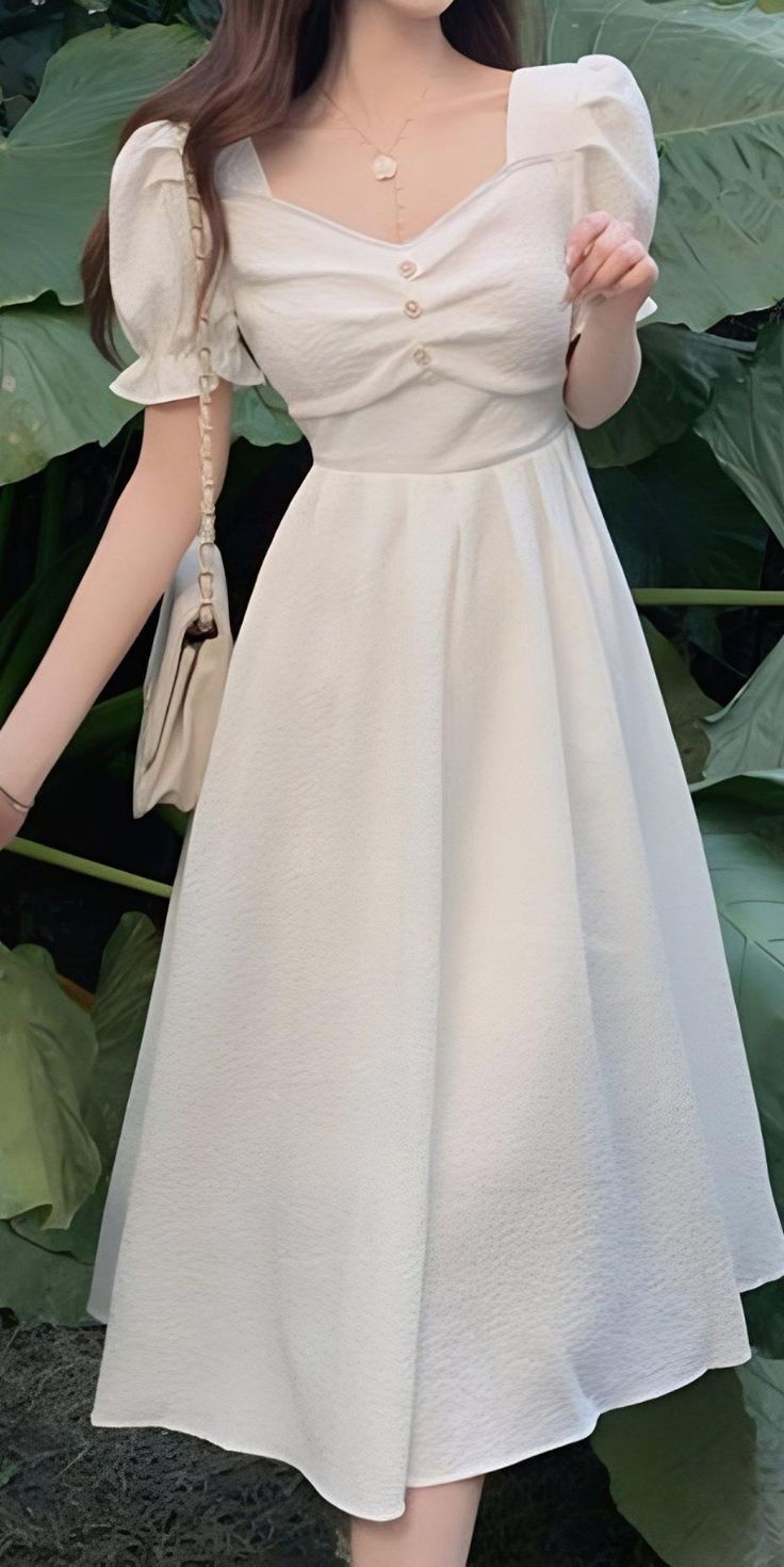 A-Line White Short Sleeves Evening Gowns, Party Prom Dress - FashionDia