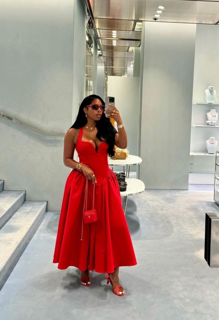 Red Women's Sleeveless Party Dress Fashion Evening Gown fg6641