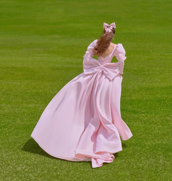 A-Line Long Sleeves Pink Satin Long Prom Dress Party Dresses - FashionDia