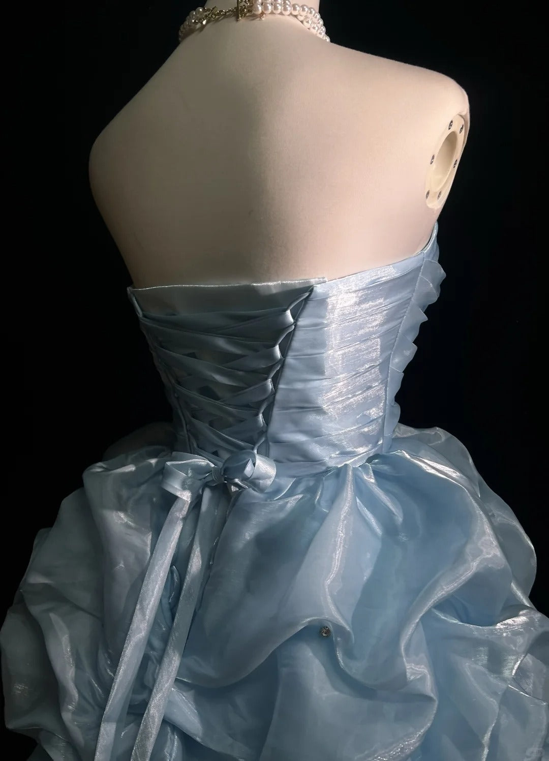 A-Line Sky Blue Birthday Outfit Short Evening Dress Short Party Dress Vintage Homecoming Dress - View 3 | FashionDia