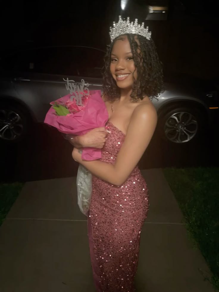 Rose Pink Sequin Long Birthday Dress Prom Dress New Arrive Party Dress Evening Dress - View 2 | FashionDia