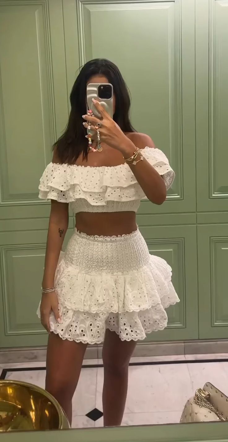 White Lace Two Piece Short Evening Dress Cocktail Dresses Short Party Dress - View 2 | FashionDia