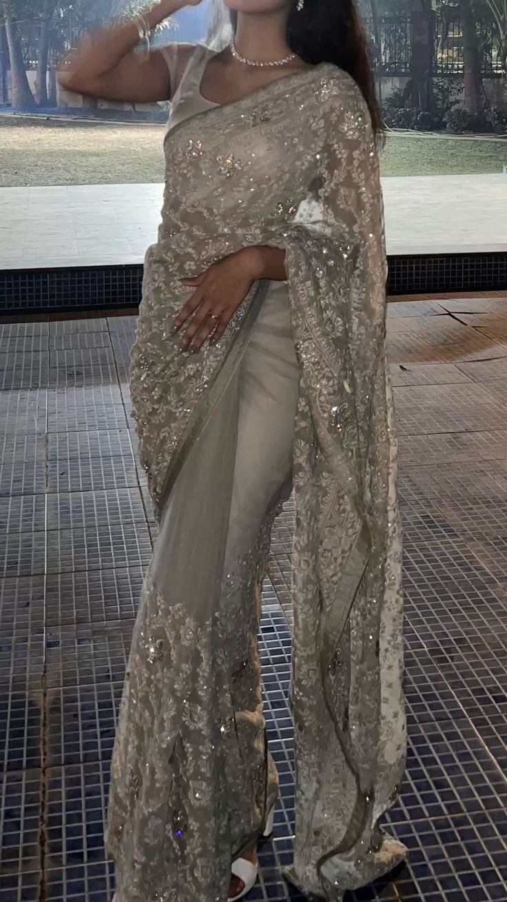 Silver Gray Long Evening Gowns, Party Prom Dress - View 2 | VelvetHem