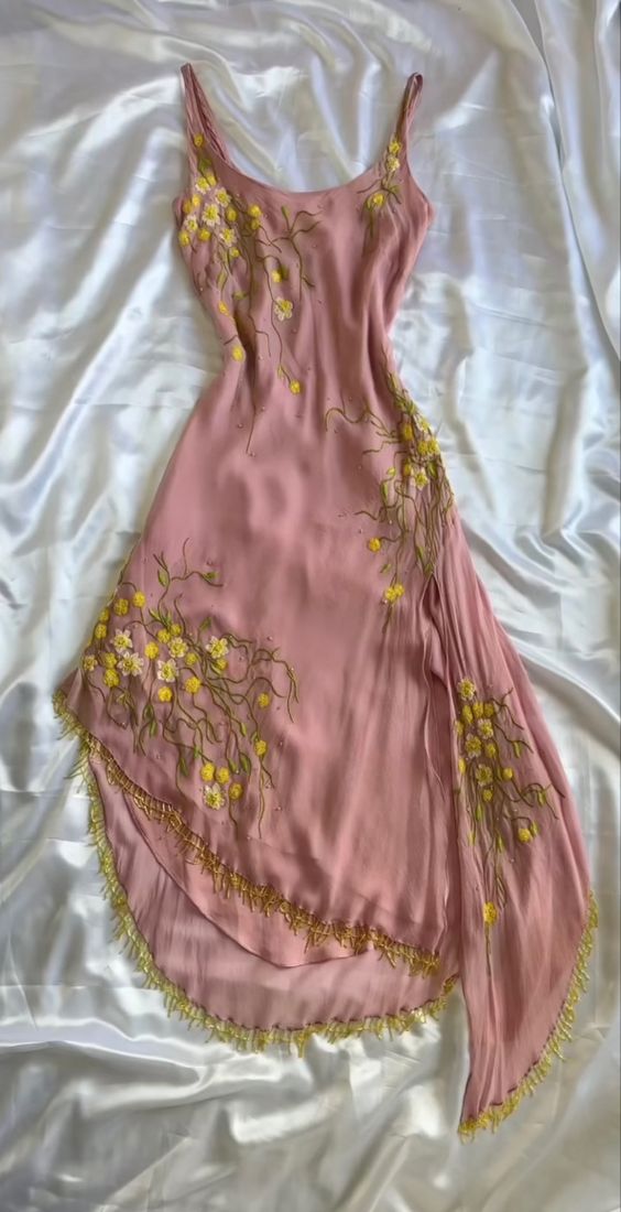 Pink Embroidery Party Dress Vintage Prom & Evening Dress New Formal Gowns - FashionDia