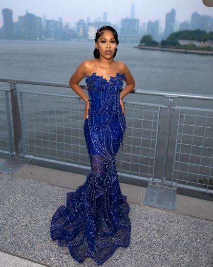 Women's Mermaid Prom Dress, Sweetheart Sequin Royal Blue Birthday Party Dress - View 4 | FashionDia