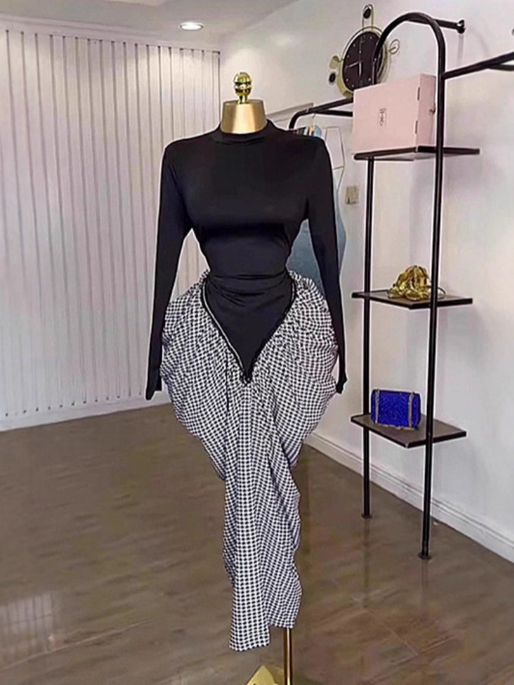 Checkered Twist Maxi Dress