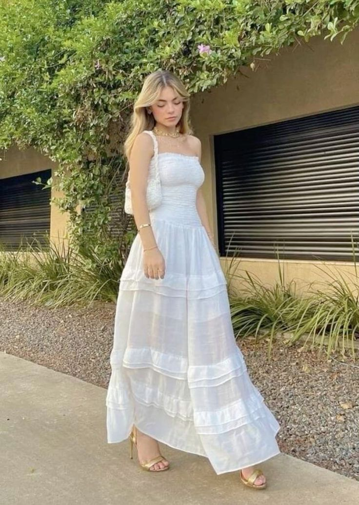 Elegant White Strapless Long A Line Prom Dress Layered Evening Party Dress