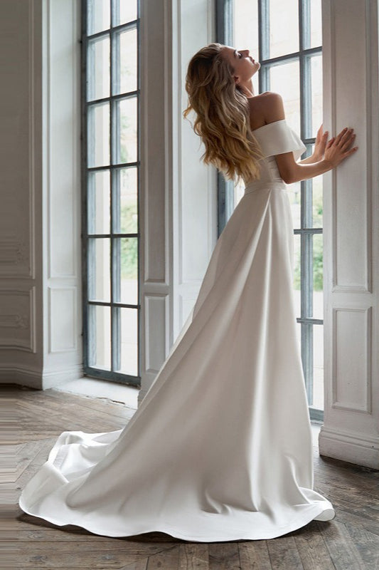 Convertible Satin Sheath Wedding Dress