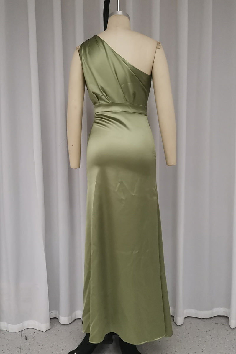 Sexy Slit Ruched Sloping Shoulder Evening Dresses - View 7 | VelvetHem
