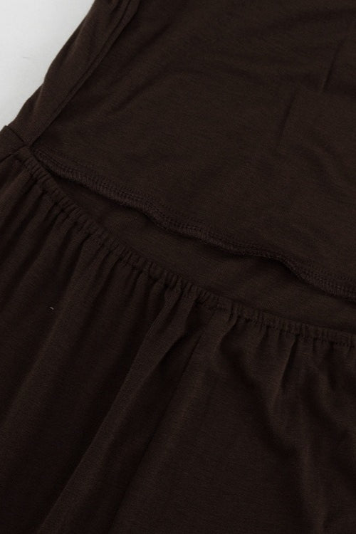 Brown Halter Backless Relaxed Dress for Boutique Fashion Look