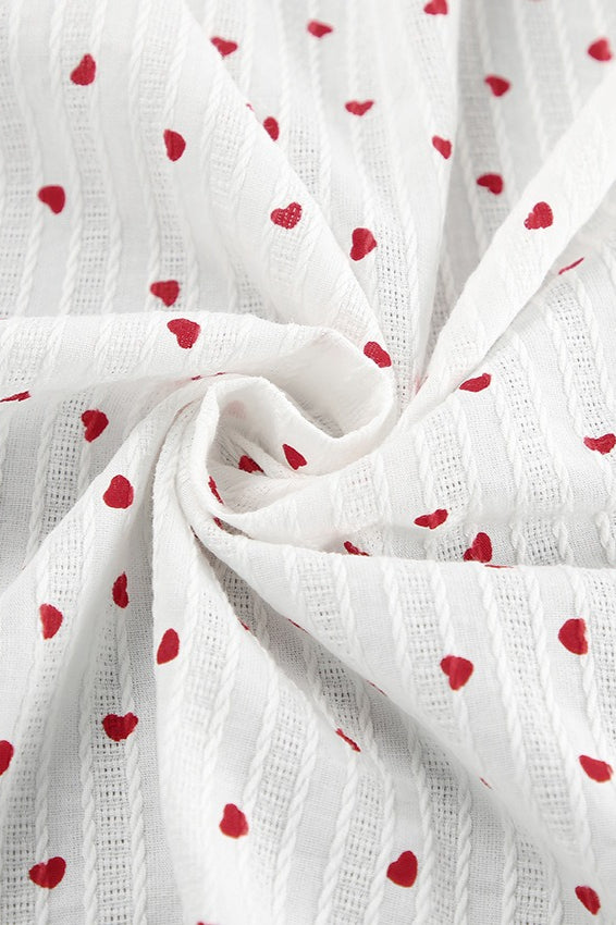 Cotton Heart Print V-Neck Wrap Maxi Dress - View 5 | VelvetHem