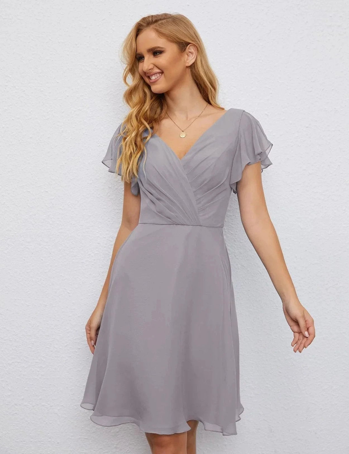 ZapDress U Back Homecoming Dress Formal Prom Dress Knee Length Short Sleeves Cocktail Party Dress 28077 (ZD16953)