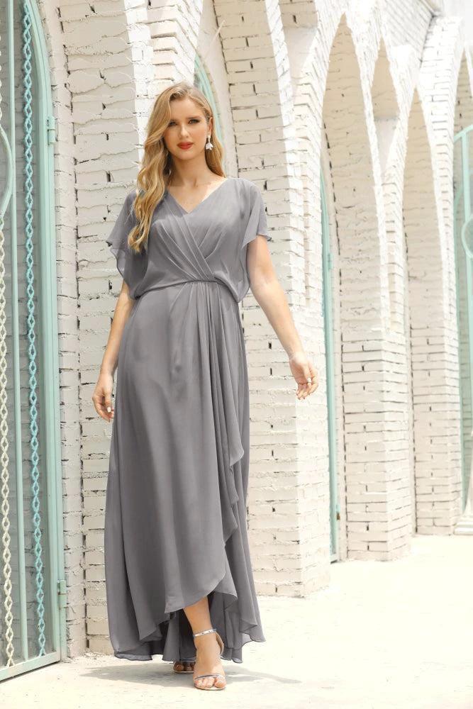 Numbersea Mother of The Bride Dresses Plus Size V-Neck Floor Length Formal Prom Dress for Wedding Guest 28020 by numbersea