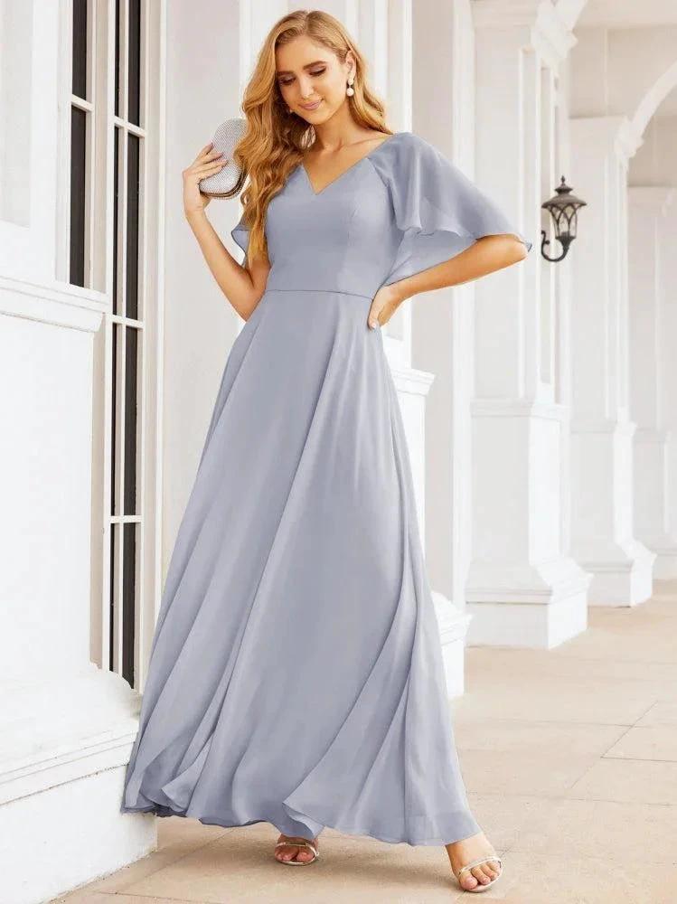Numbersea Bridesmaid Dresses for Wedding Formal Evening Party Prom Gown with Cape 28050 by numbersea