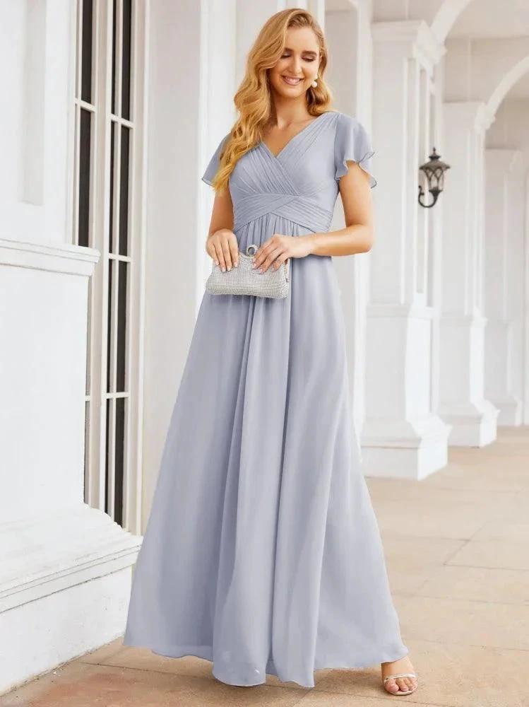 Numbersea Formal Prom Gowns for Mother of The Bride Cap Sleeves Bridesmaid Dress 28047 by numbersea