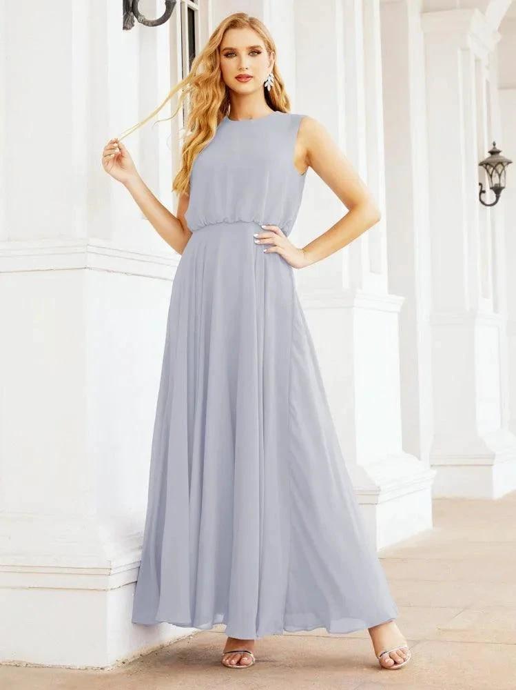 Numbersea Sleeveless Long Bridesmaid Dress A line Formal Evening Prom Gown 28025 by numbersea