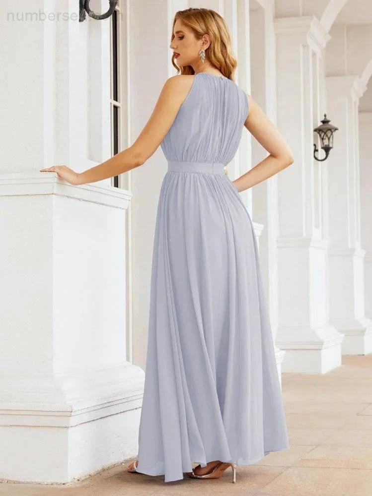 ZapDress Halter Bridesmaid Dress Empire Waist Formal Evening Prom Gown for Mother of The Bride 28030 (ZD17026)