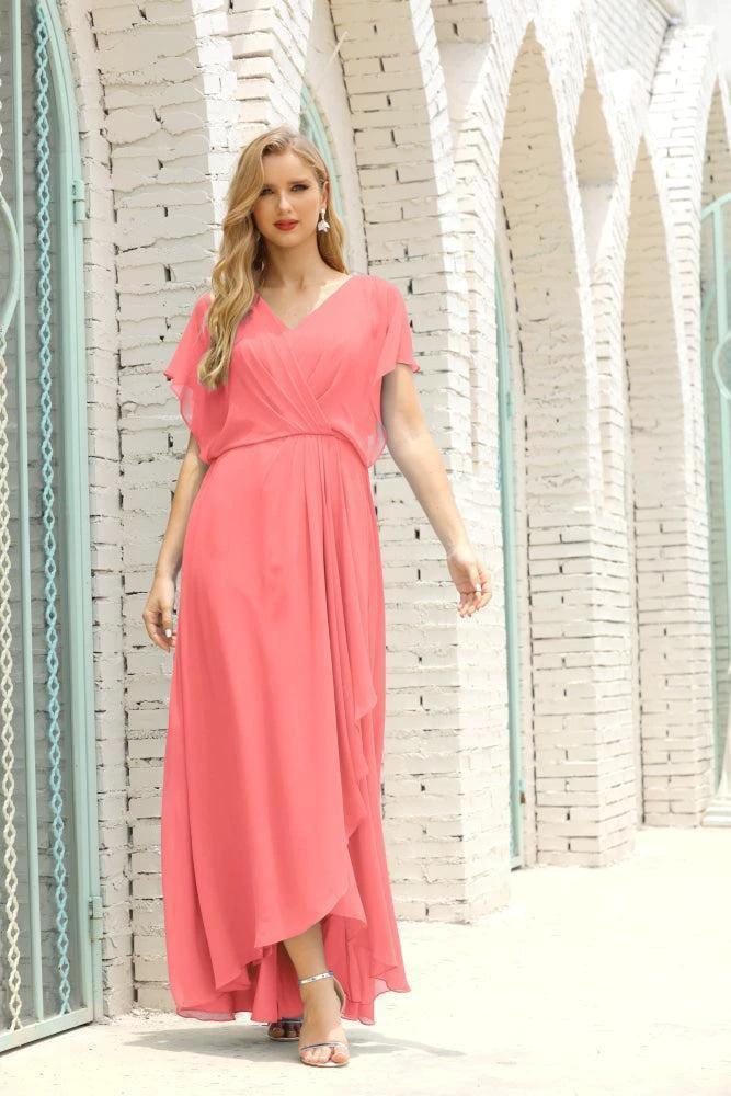 Numbersea Mother of The Bride Dresses Plus Size V-Neck Floor Length Formal Prom Dress for Wedding Guest 28020 by numbersea