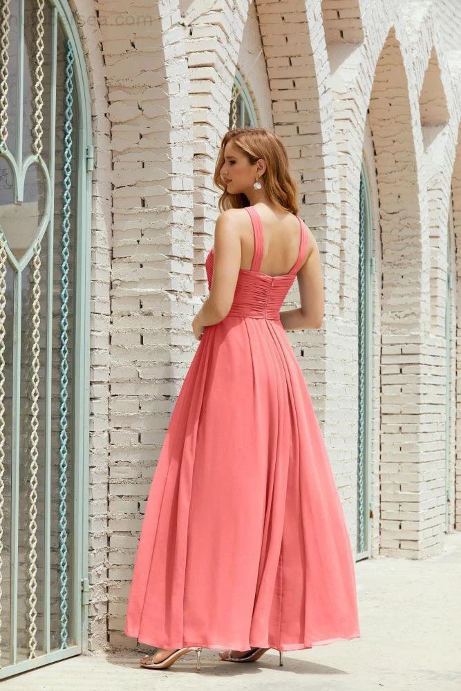 Halter Bridesmaid Dresses Formal Cocktail Prom Gown 28015 (ZD16956)