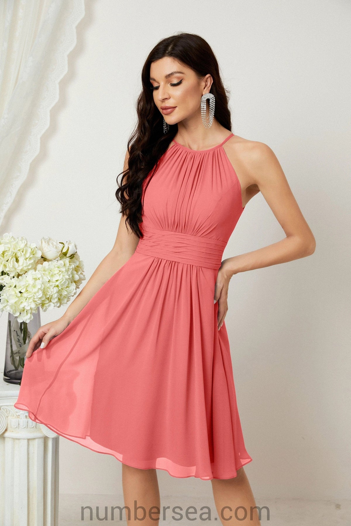 Halter Homecoming Dresses Formal Evening Party Cocktail Dress 28011 Clearance sale (ZD16954)