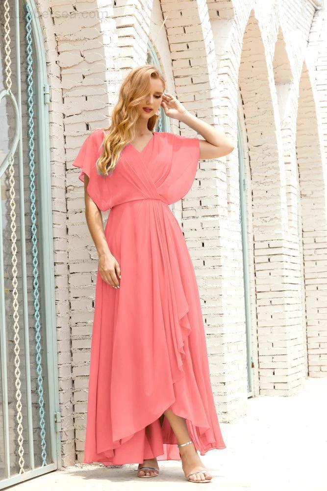 Zapdress Mother of The Bride Dresses Plus Size V-Neck Floor Length Formal Prom Dress for Wedding Guest 28020 (ZD17058)