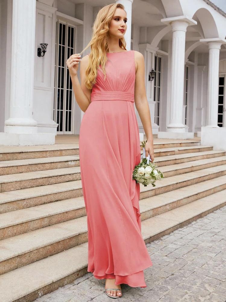 Numbersea Bridesmaid Dresses for Wedding Ruffles Long Formal Prom Gowns 28039 by numbersea