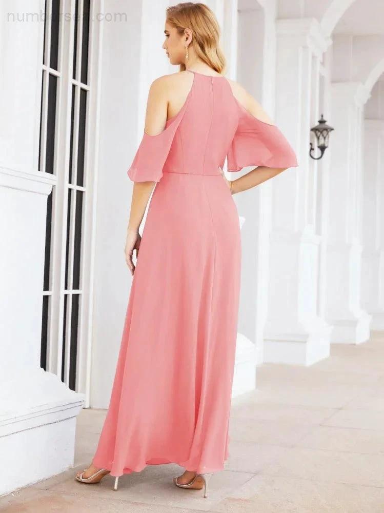 ZapDress Cold Shoulder Bridesmaid Dresses A-Line Long Formal Evening Gowns 28074 (ZD17048)