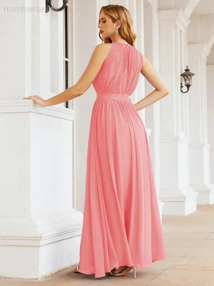 ZapDress Halter Bridesmaid Dress Empire Waist Formal Evening Prom Gown for Mother of The Bride 28030 (ZD17026)