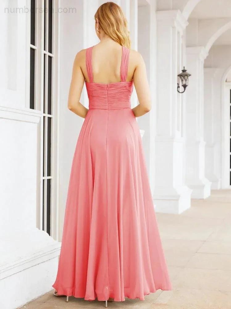 ZapDress Crisscross Halter Bridesmaid Dresses for Party Wedding Evening Prom Maxi Ball Gowns 28053 (ZD17037)