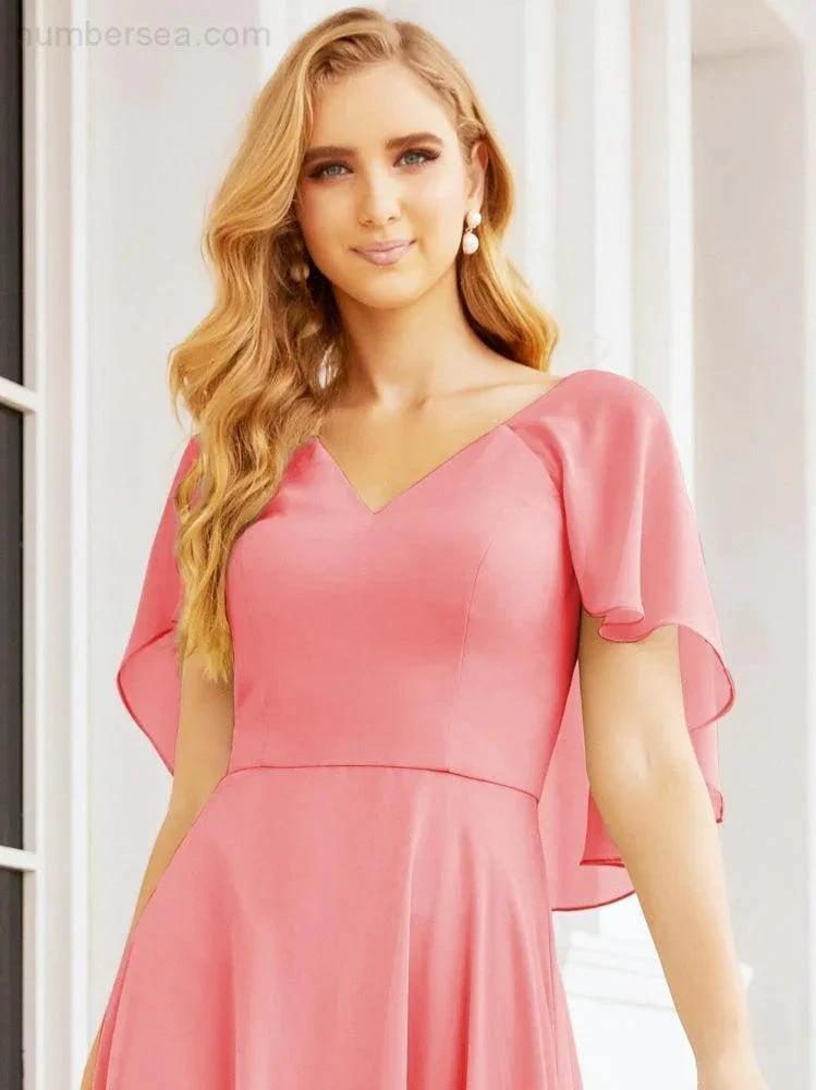 ZapDress Bridesmaid Dresses for Wedding Formal Evening Party Prom Gown with Cape 28050 (ZD17057)