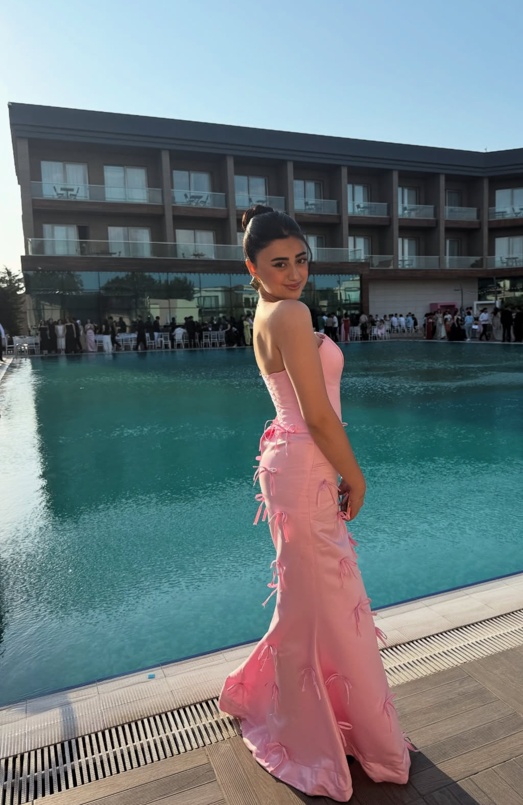 Strapless Mermaid Long Prom Dress Satin Birthday Dress