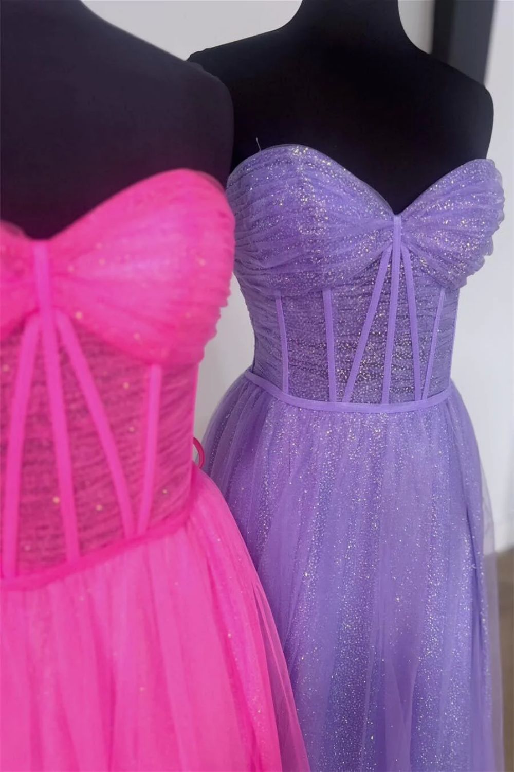 Bling A Line Sweetheart Hot Pink Corset Prom Dress - View 2 | FashionDia
