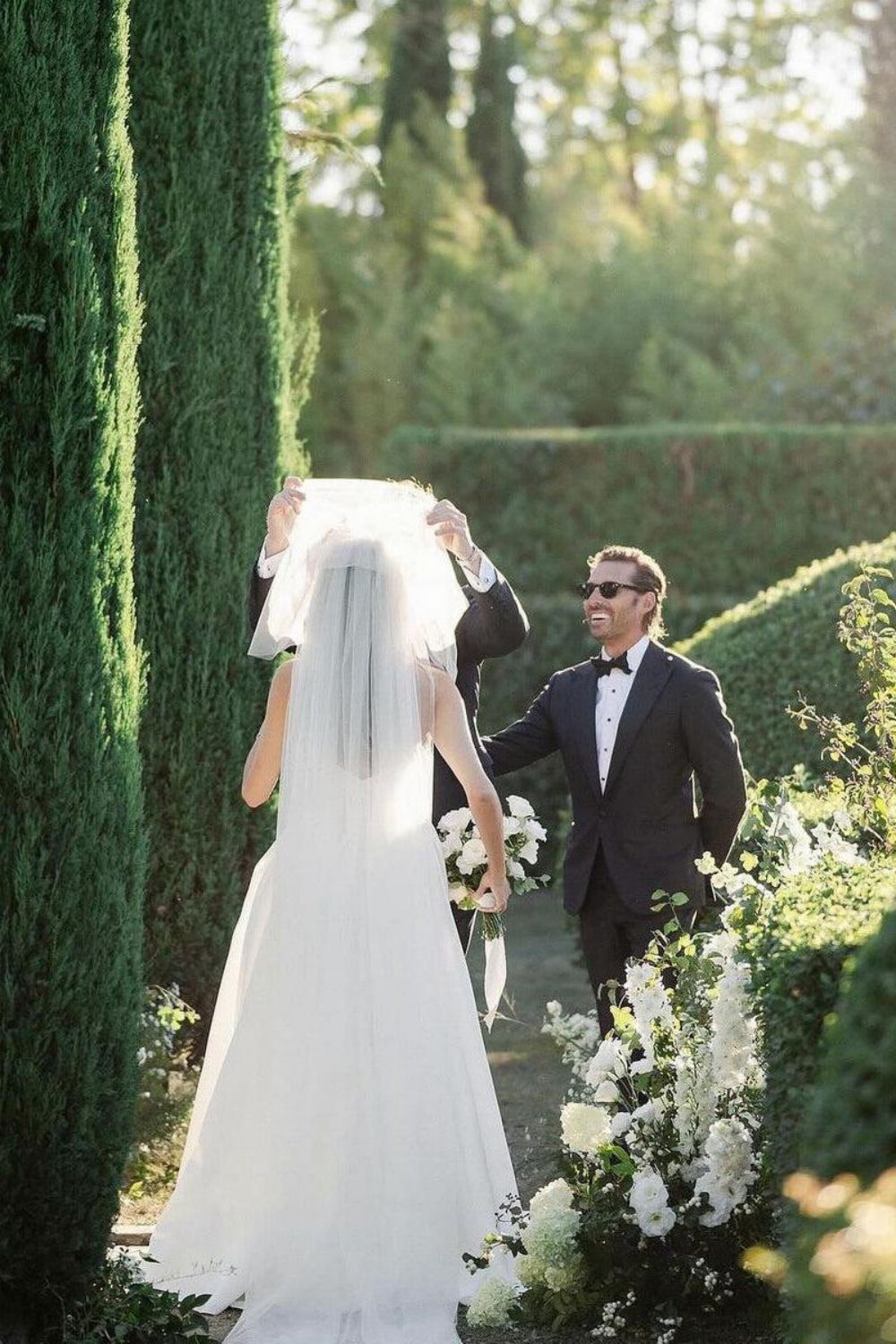 Elegant A-Line Strapless White Wedding Dress with Split Front - View 2 | FashionDia