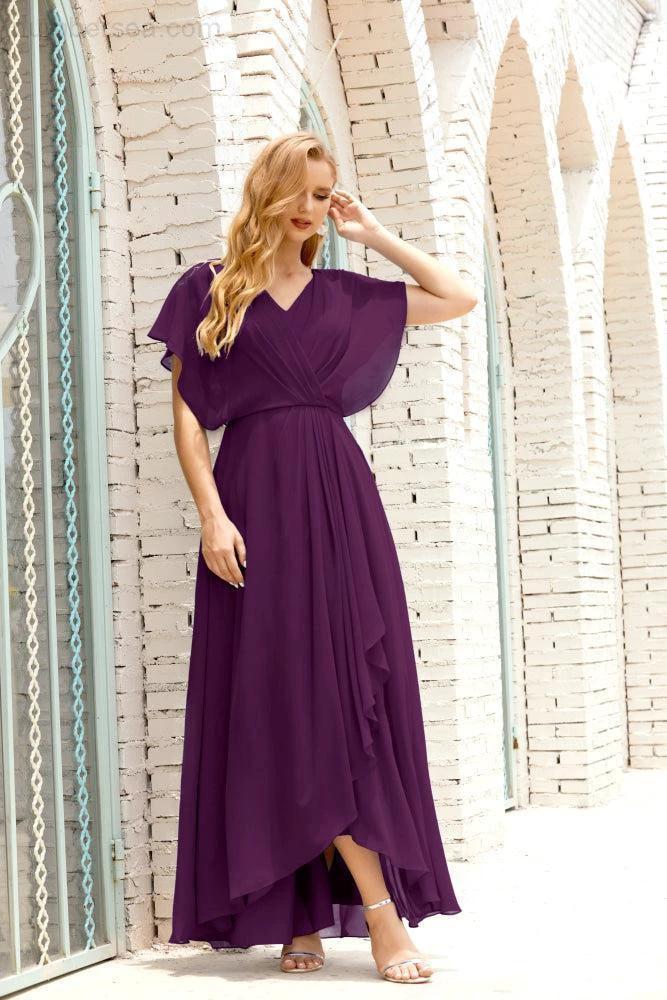 Zapdress Mother of The Bride Dresses Plus Size V-Neck Floor Length Formal Prom Dress for Wedding Guest 28020 (ZD17058)